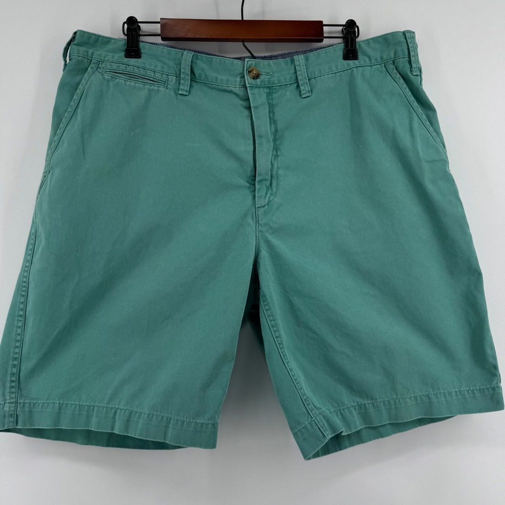 Polo Ralph Lauren Relaxed Fit Mens 38 Green Cotton Chino Shorts Embroidered Pony